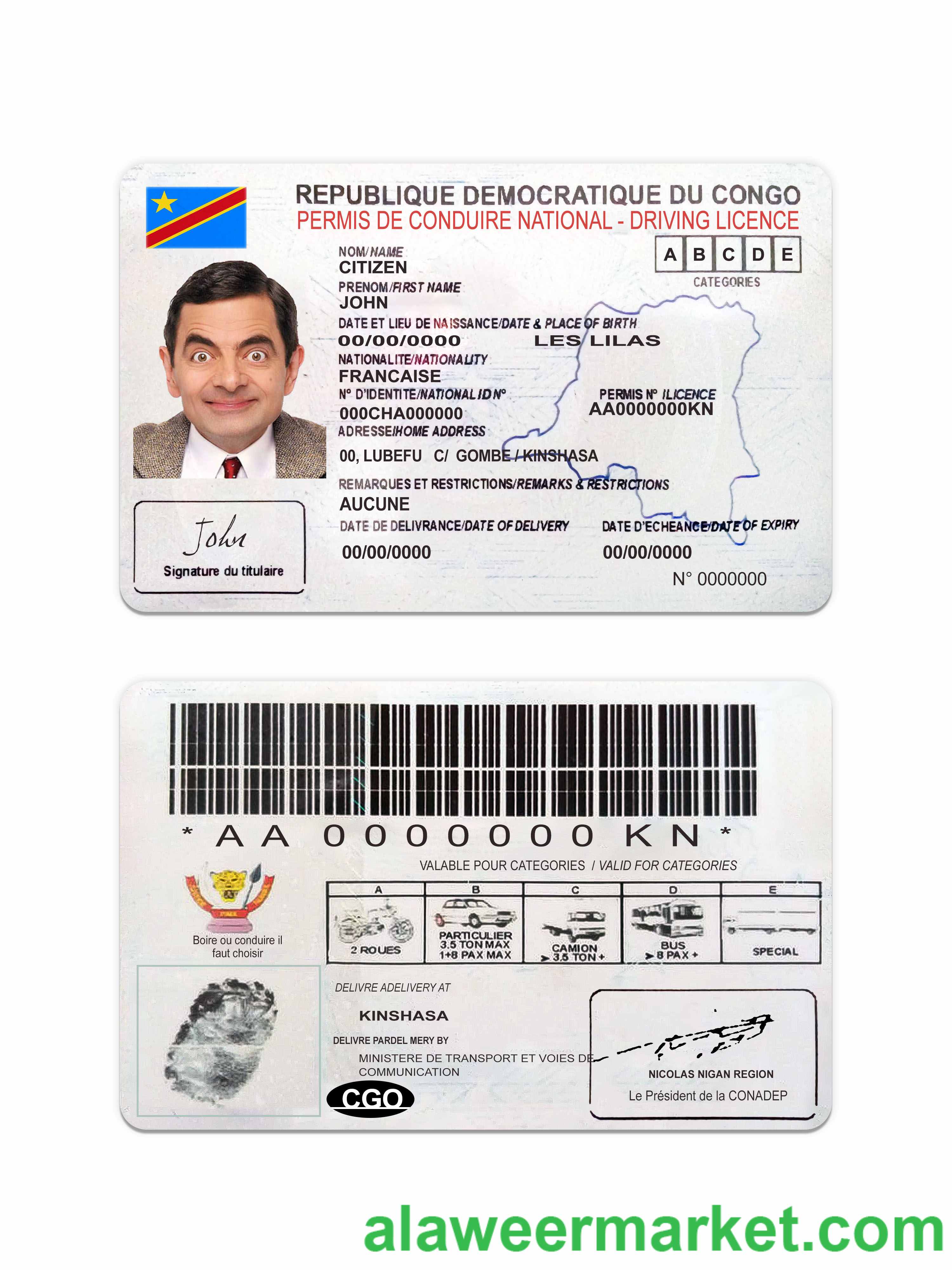 Congo national driving license